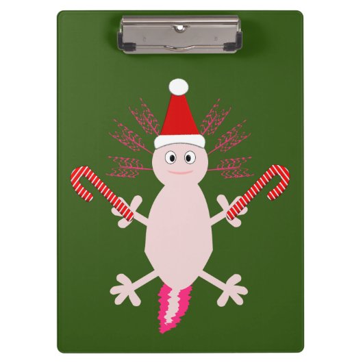 Niedlicher WeihnachtsAxolotl Klemmbrett (Vorderseite)