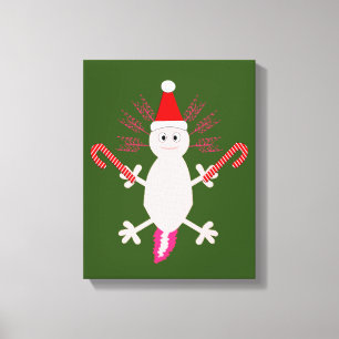 Niedlicher WeihnachtsAxolotl Leinwanddruck