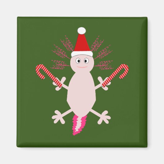 Niedlicher WeihnachtsAxolotl Magnet (Vorne)