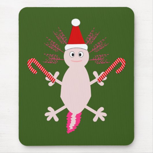 Niedlicher WeihnachtsAxolotl Mousepad (Vorne)