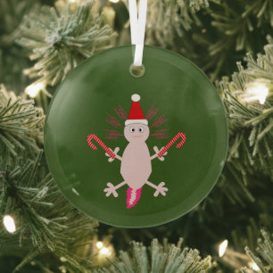 Niedlicher WeihnachtsAxolotl Ornament Aus Glas