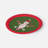 Niedlicher WeihnachtsAxolotl Pappteller (Schrägansicht)