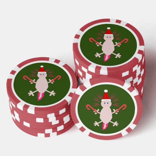 Niedlicher WeihnachtsAxolotl Pokerchips (Stapel)