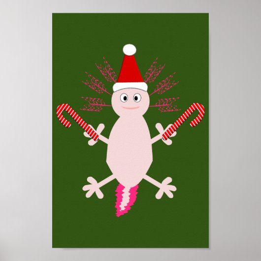 Niedlicher WeihnachtsAxolotl Poster (Vorne)