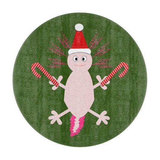 Niedlicher WeihnachtsAxolotl Schneidebrett (Vorderseite)