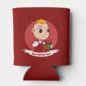 Niedlicher Weihnachtsbaby Cartoon Can Cooler Dosenkühler (Rückseite)