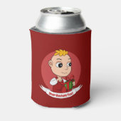 Niedlicher Weihnachtsbaby Cartoon Can Cooler Dosenkühler (Kanne Rückseite)