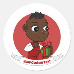 Niedlicher Weihnachtsbaby Cartoon Classic Round St Runder Aufkleber