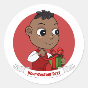 Niedlicher Weihnachtsbaby Cartoon Classic Round St Runder Aufkleber