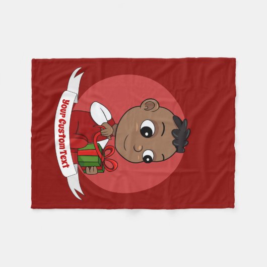Niedlicher Weihnachtsbaby Cartoon Fleece Blanket (Vorderseite (Horizontal))