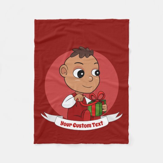 Niedlicher Weihnachtsbaby Cartoon Fleece Blanket (Vorderseite)