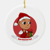 Niedlicher Weihnachtsbaby Cartoon Keramik Ornament (Hinten)