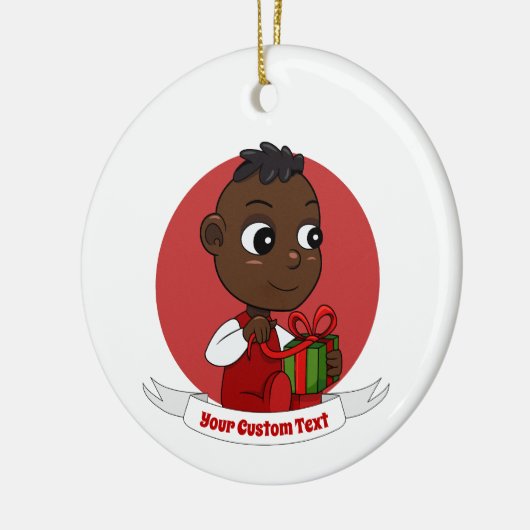 Niedlicher Weihnachtsbaby Cartoon Keramik Ornament (Links)