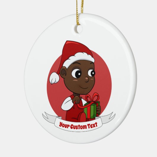 Niedlicher Weihnachtsbaby Cartoon Keramik Ornament (Links)