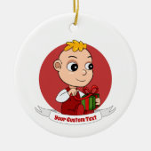 Niedlicher Weihnachtsbaby Cartoon Keramik Ornament (Vorne)