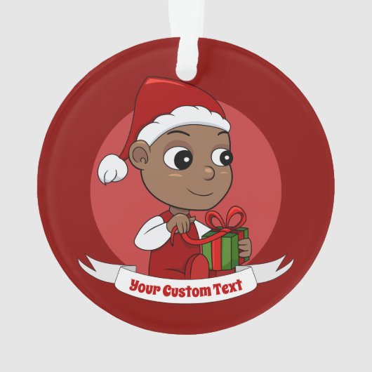 Niedlicher Weihnachtsbaby Cartoon Ornament (Rückseite)