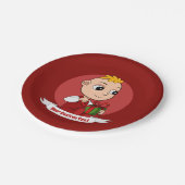 Niedlicher Weihnachtsbaby Cartoon Paper Teller (Schrägansicht)
