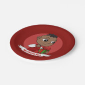 Niedlicher Weihnachtsbaby Cartoon Paper Teller (Schrägansicht)