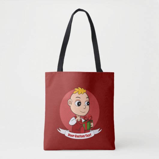Niedlicher Weihnachtsbaby Cartoon Tote Tasche (Vorderseite)
