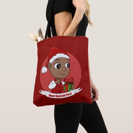 Niedlicher Weihnachtsbaby Cartoon Tote Tasche (Von Nahem)