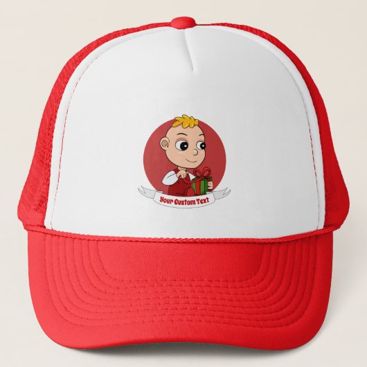 Niedlicher Weihnachtsbaby Cartoon Trucker Hat Truckerkappe (Vorderseite)