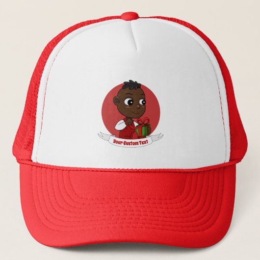 Niedlicher Weihnachtsbaby Cartoon Trucker Hat Truckerkappe (Vorderseite)