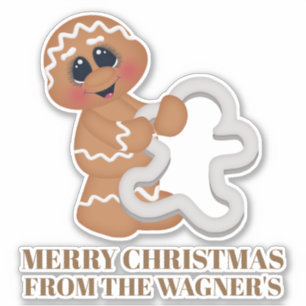 Niedlicher Weihnachtsbackenplätzchen-Zinnaufklebe Aufkleber