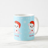 Niedlicher Weihnachtsbär Cartoon auf Light Blue Kaffeetasse (VorderseiteRechts)