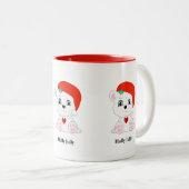Niedlicher Weihnachtsbär Cartoon Zweifarbige Tasse (VorderseiteRechts)