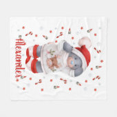 Niedlicher Weihnachtsbär Fleecedecke (Vorderseite (Horizontal))
