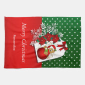 Niedlicher Weihnachtsbär Geschirrtuch (Horizontal)