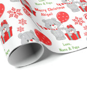 Niedlicher Weihnachtsbär Kinder Geschenkpapier (Rolleneckpunkt)