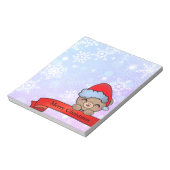 Niedlicher Weihnachtsbär mit Schneeflocken Notizblock (Rotiert)