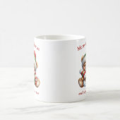 Niedlicher Weihnachtsbär mit Schneemann Kaffeetasse (Mittel)