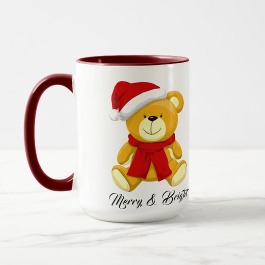 Niedlicher Weihnachtsbär Personalisiert Tasse (Links)