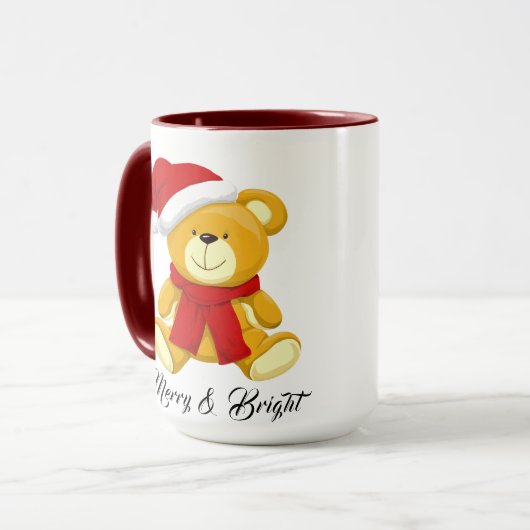 Niedlicher Weihnachtsbär Personalisiert Tasse (Vorderseite Links)