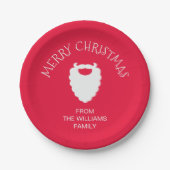 Niedlicher Weihnachtsbär Rot Frohe Weihnachten Pappteller (Vorderseite)