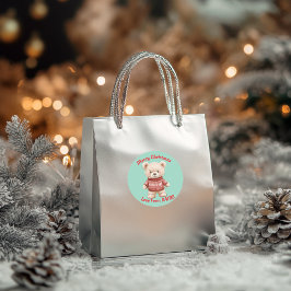 Niedlicher Weihnachtsbär Runder Aufkleber