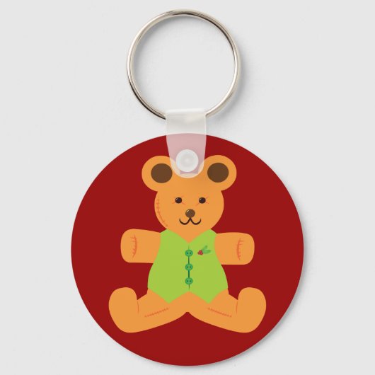 Niedlicher Weihnachtsbär Schlüsselanhänger (Vorderseite)
