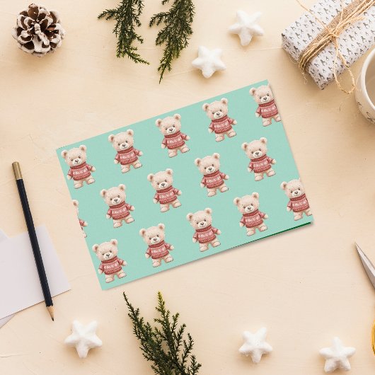 Niedlicher Weihnachtsbär Seidenpapier