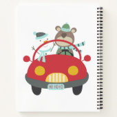 Niedlicher Weihnachtsbär Snowman Red Car Individue Notizblock (Rückseite)