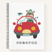 Niedlicher Weihnachtsbär Snowman Red Car Individue Notizblock (Vorderseite)
