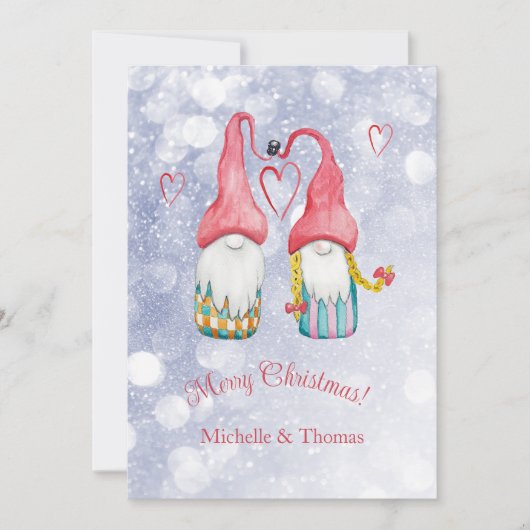 Niedlicher Weihnachtsbär Twins Feiertagskarte (Vorderseite)