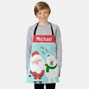 Niedlicher Weihnachtsbär und Eisbär Personalisiert Schürze