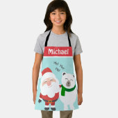 Niedlicher Weihnachtsbär und Eisbär Personalisiert Schürze (Insitu)