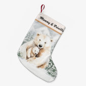 Niedlicher Weihnachtsbär und Kinderpolarbär Kleiner Weihnachtsstrumpf (Vorderansicht (hängend))