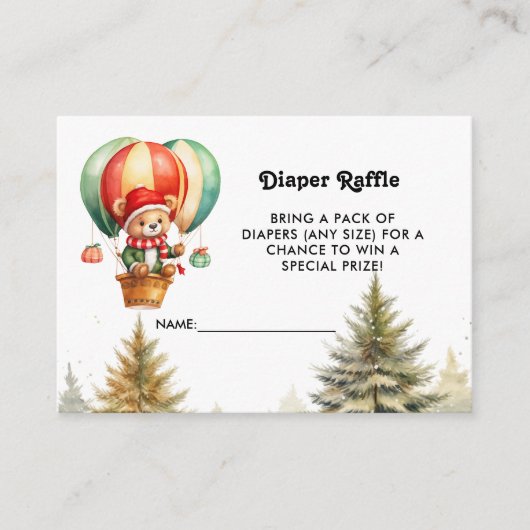 Niedlicher Weihnachtsbär Winterwaldlandwanderer Begleitkarte (Vorderseite)