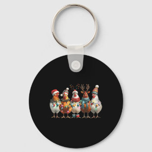 Niedlicher Weihnachtsbauernhof Funny Funny Chicken Schlüsselanhänger