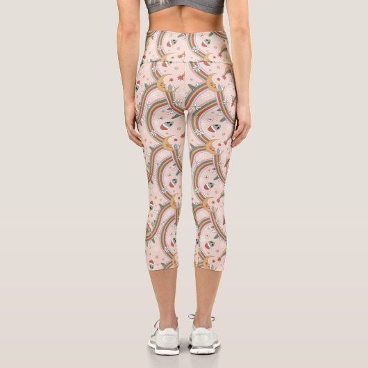 Niedlicher Weihnachtsbaum Alien Rainbow Holiday Pa Capri Leggings (Rückseite)