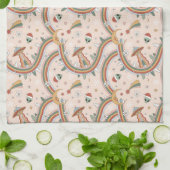 Niedlicher Weihnachtsbaum Alien Rainbow Holiday Pa Geschirrtuch (Gefaltet)